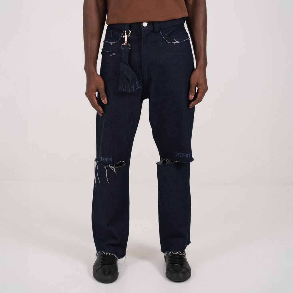 LE PANTALON DENIM DESTROY